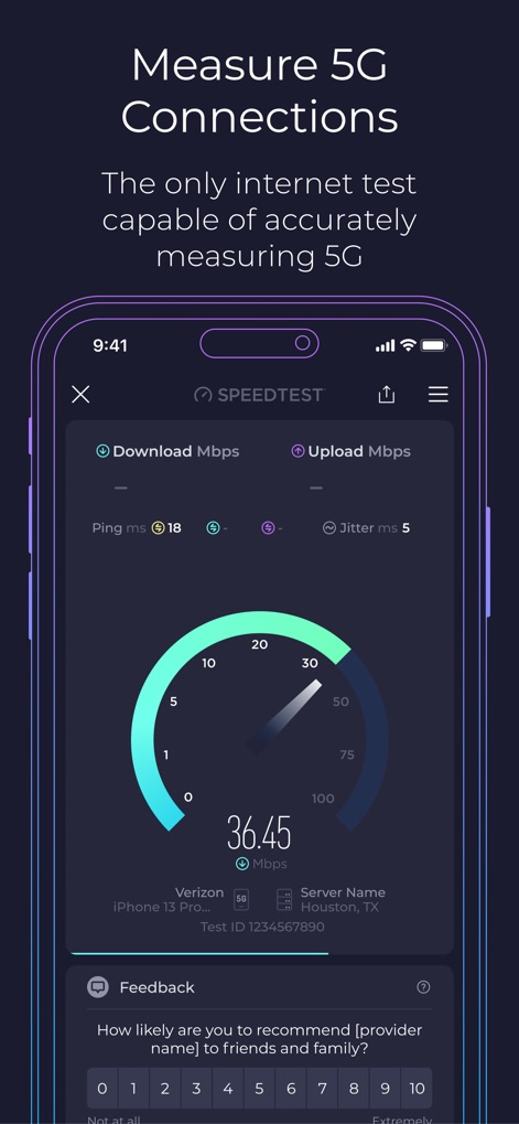 Speedtest by Ookla - 5G-Netzwerk Prüfung