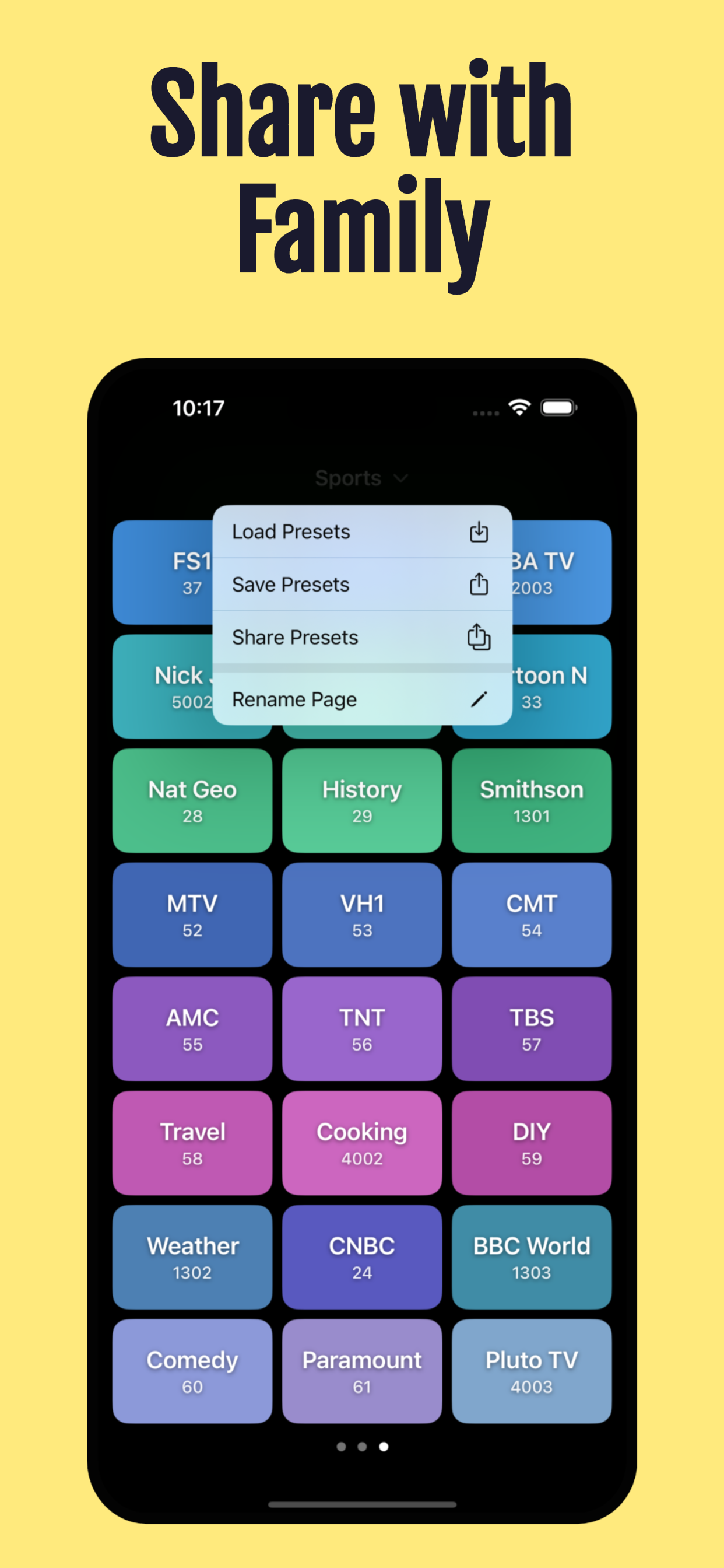 TV Presets • Remote Control
