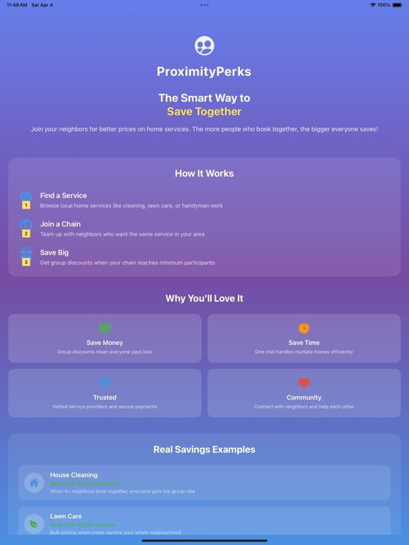 ProximityPerks iPad screenshot