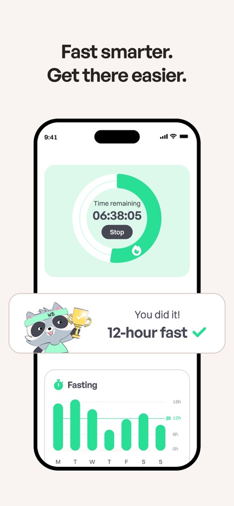 WeightBuddy: Calorie Tracker - Users can easily track intermittent fasting windows with a real-time countdown timer and monitor their progress through a weekly fasting chart.