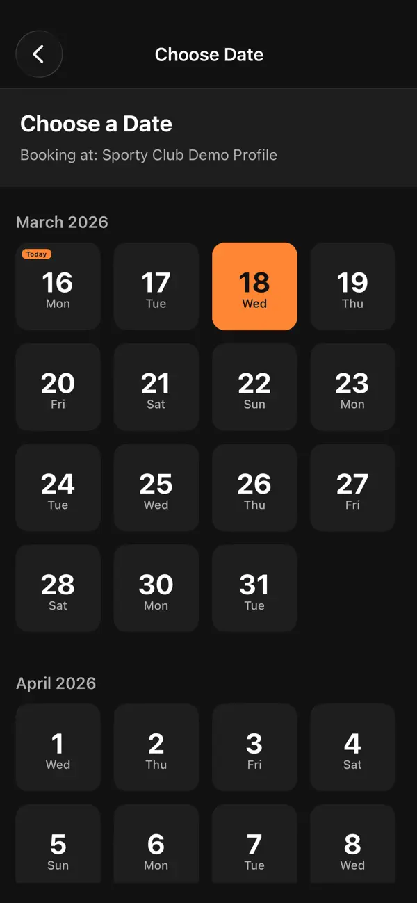 Screenshot #1 pour SportyHQ Bookings