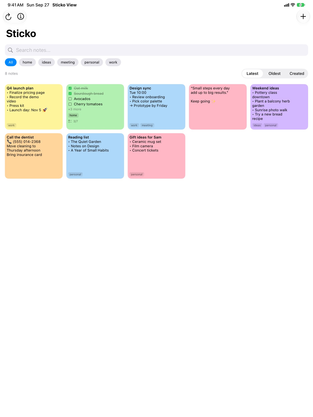 Screenshot 4 of Sticko: Notes & Widget