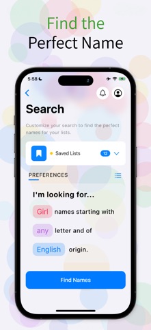 Baby Names with AI iPhone screenshot