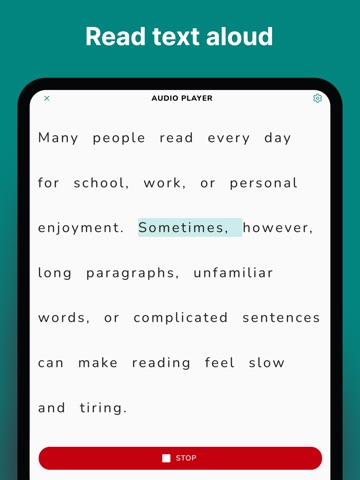 Dyslexia Reader AI iPad screenshot