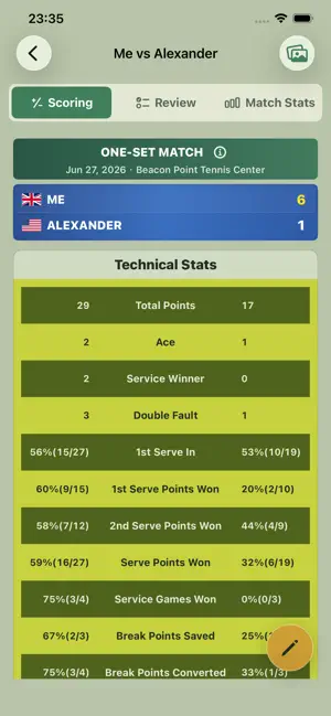 SmashNote Tennis Score screenshot 4
