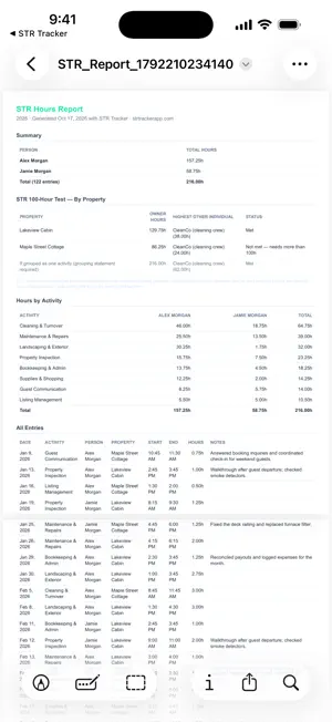 STR Tracker: Hours & Tax Log screenshot 4