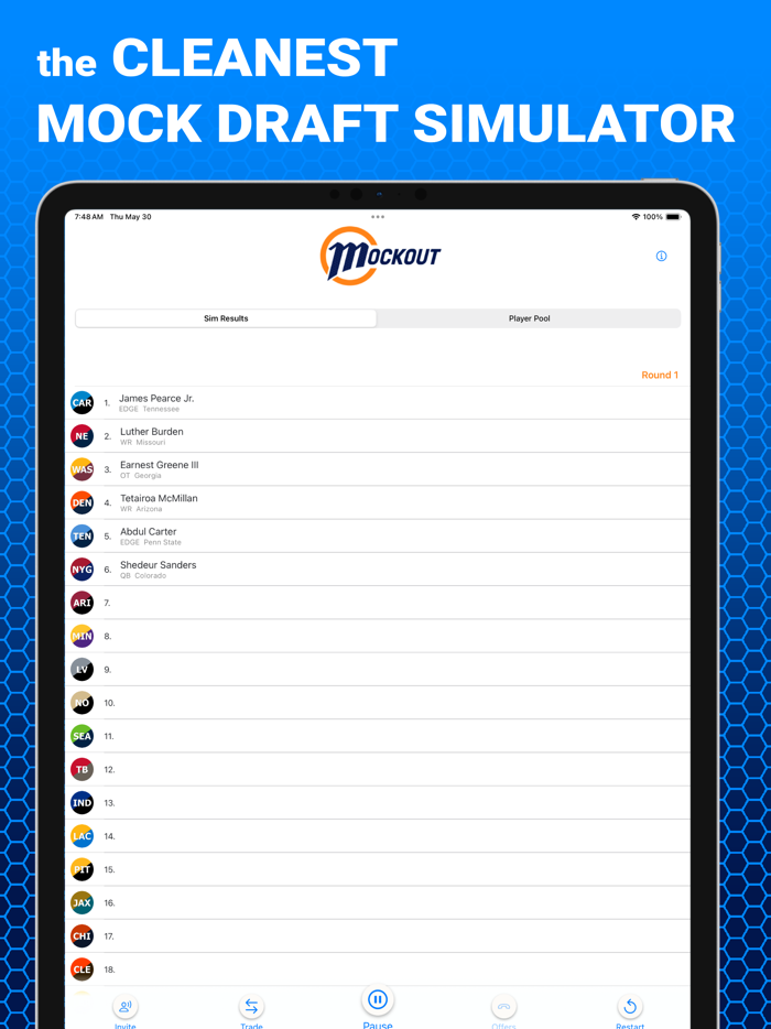 MockOut - NFL Draft Simulator