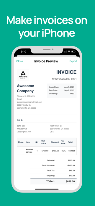 Invoice Rapido Screenshot 1 of 4