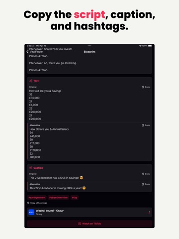 ViralFinder: Creator Assistant iPad screenshot