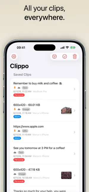 Clippo - Clipboard Manager screenshot 1