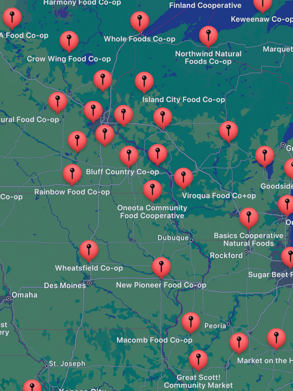 Food Co-op Finder iPad screenshot 1 - Food & Drink app