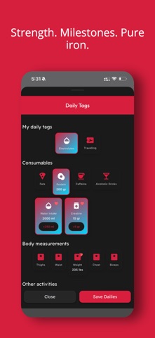 PR.O Workout Tracker Gym Log iPhone screenshot