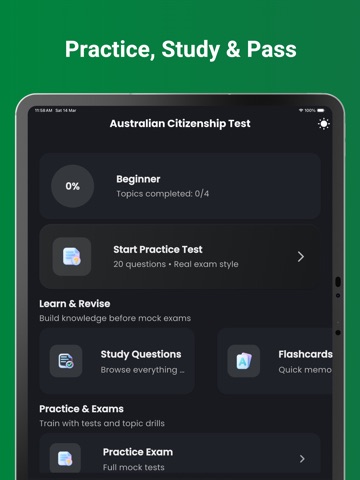 Australian Citizen Test Prep iPad screenshot