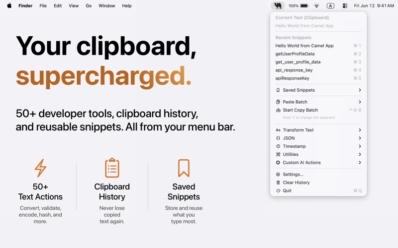 Camel — Developer Text Tools screenshot
