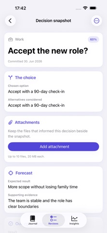 Decision Journal: Clarity screenshot