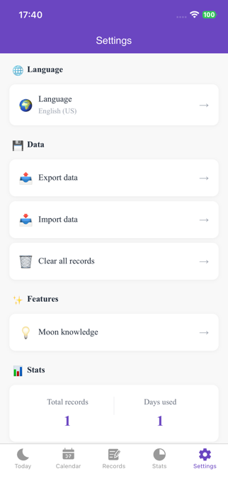 Moon Phase Calendar Tracker Screenshot 5 of 5