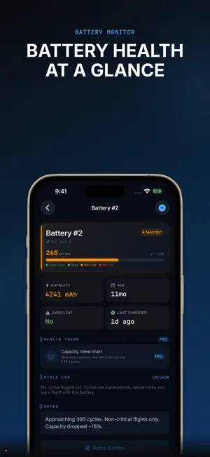 Drone Flight Log Battery-Hover screenshot 3