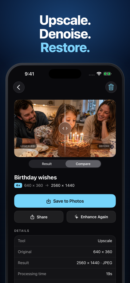 Local Photo Upscaler: Enhancer 的 App Store 截图 1