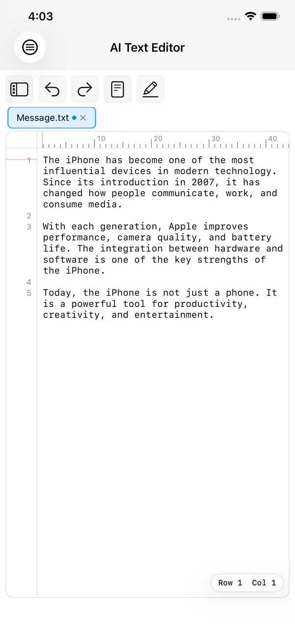 Screenshot #1 pour AI Text Editor