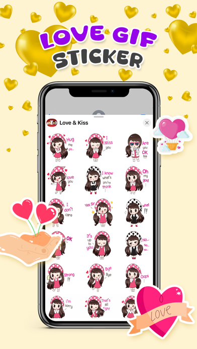 Screenshot #3 pour Animated Love & Kiss Stickers