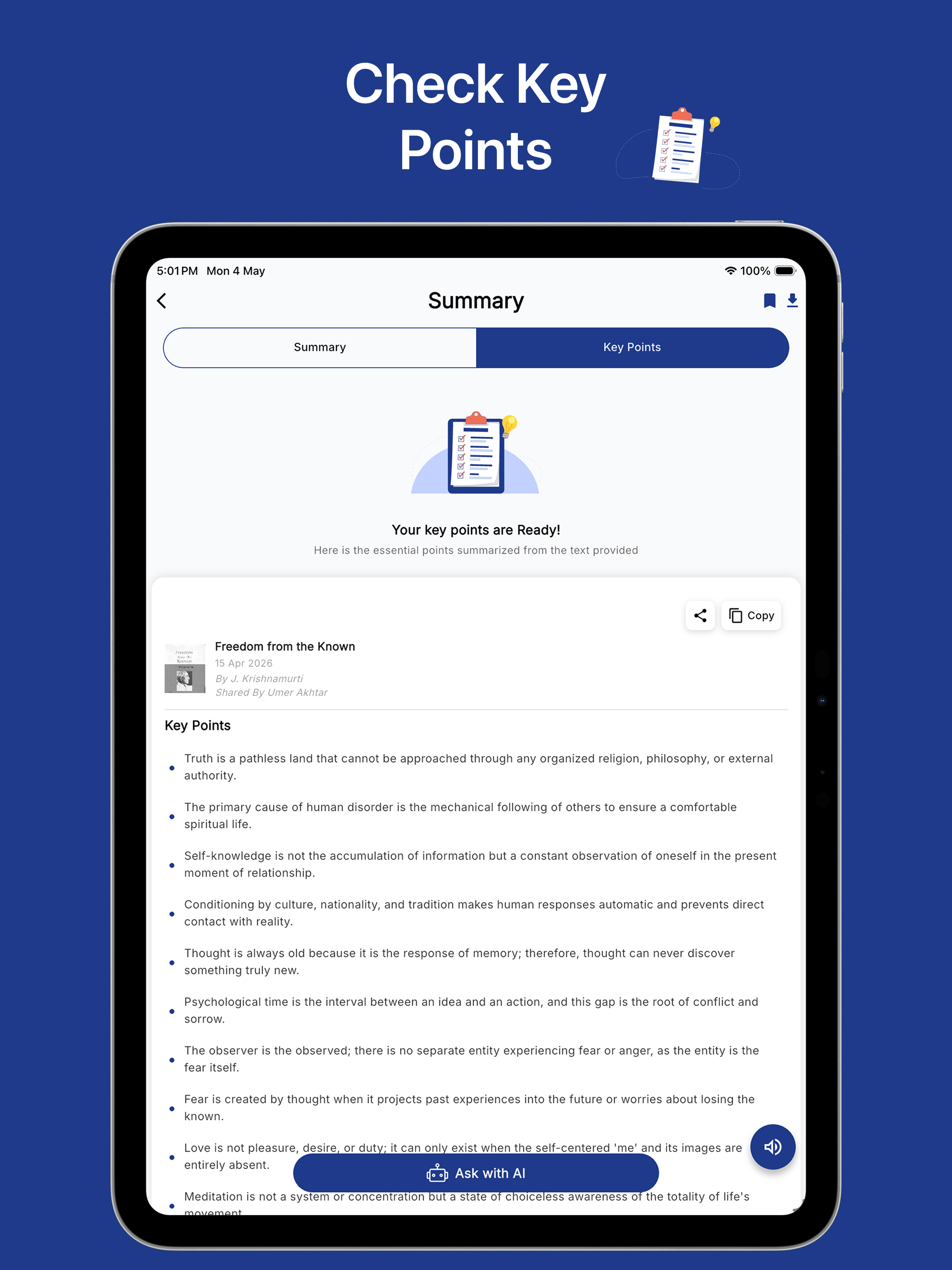Summio AI: Book Summary & chat