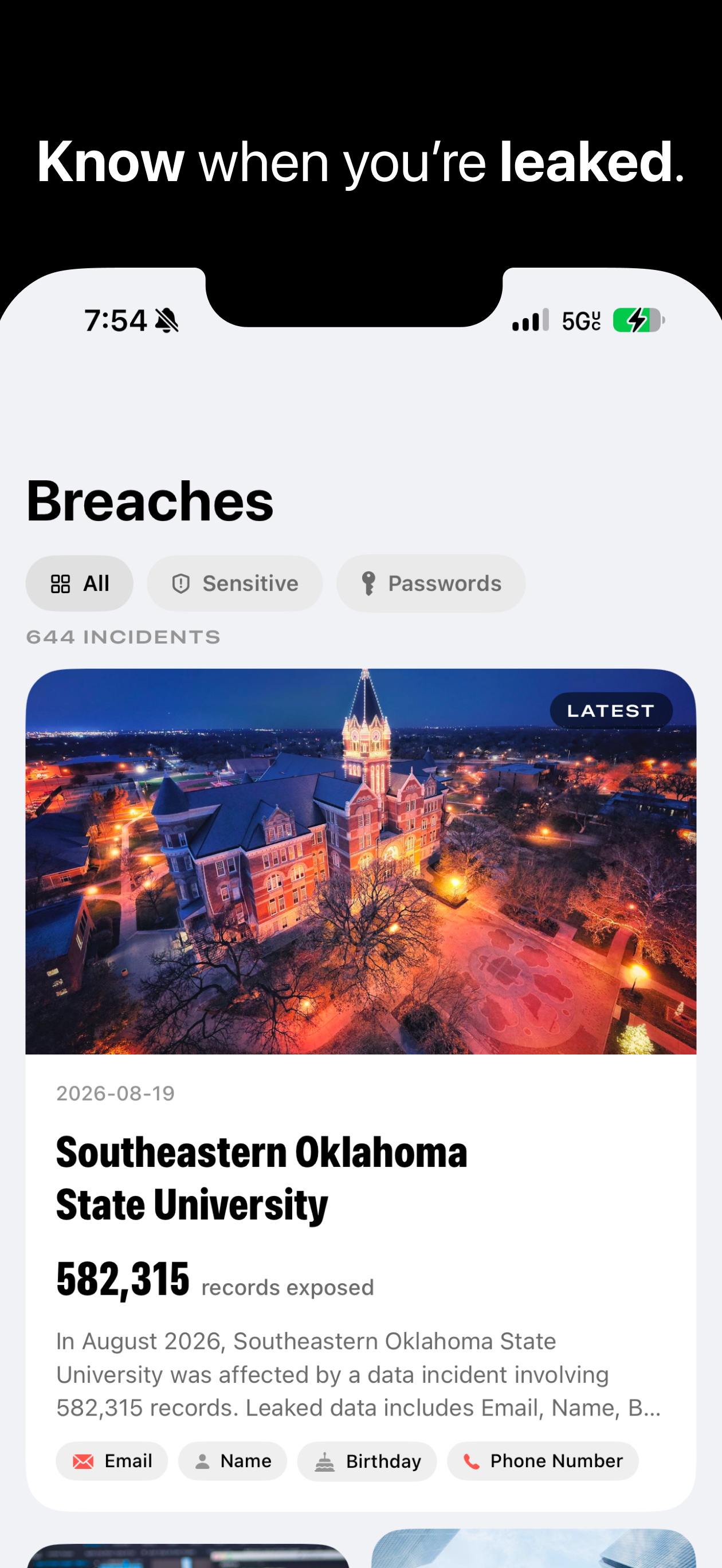 Leaked: Check your data breach screenshot 3