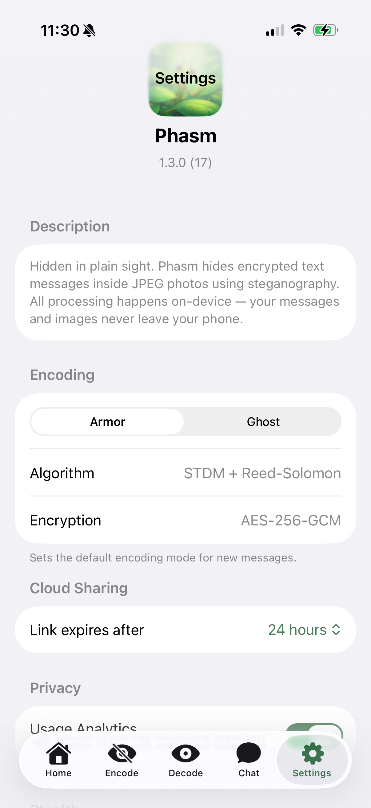 Phasm: Steganography