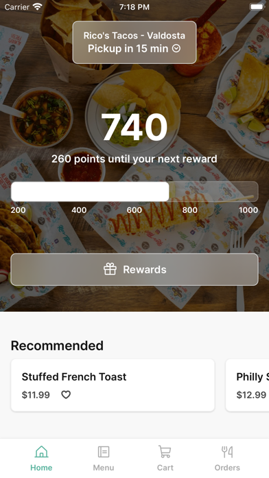 Rico's Tacos iPhone screenshot 1 - Food & Drink app