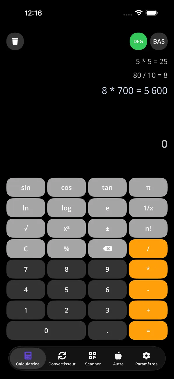 Screenshot #2 pour Calc, Convert & QR Scan