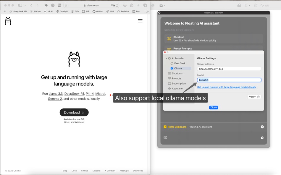 #3. Floating AI assistant (macOS) Podle: 斐 王
