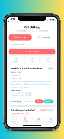 Pet Community App iPhone screenshot
