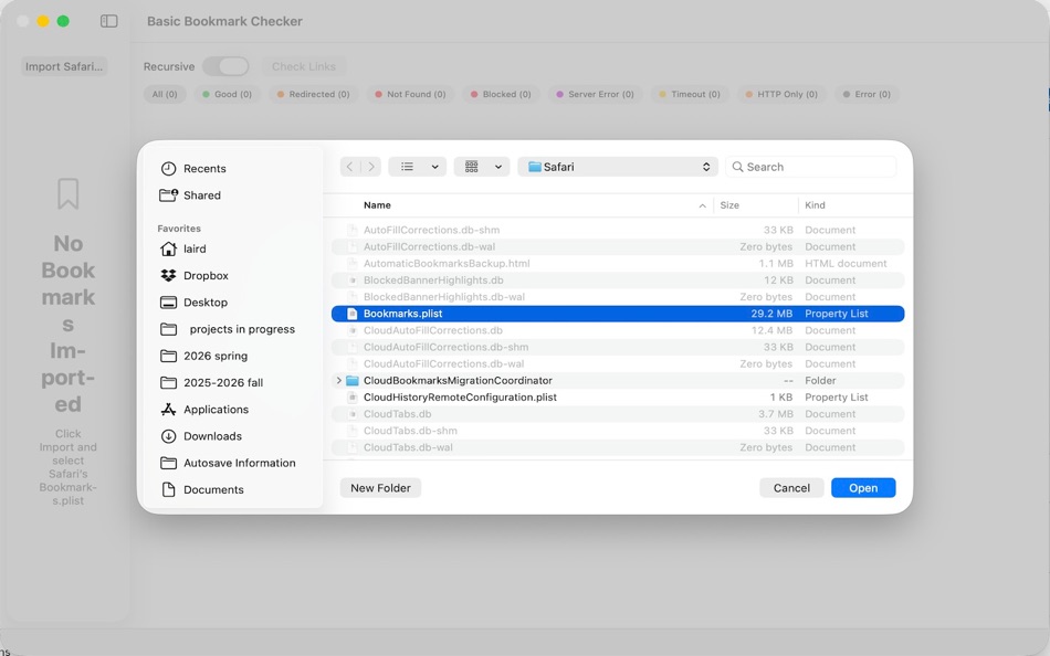 #3. Basic Bookmark Checker (macOS) di: Donald Laird