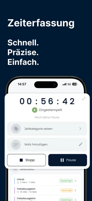 Crewmeister Zeiterfassung iPhone screenshot 2