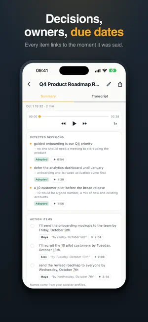 Minuted: AI Meeting Notes screenshot 2