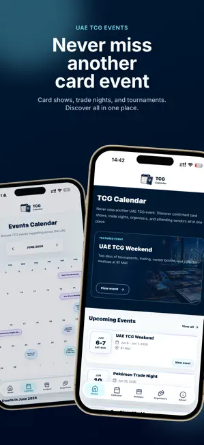 TCG Calendar UAE iPhone screenshot 1