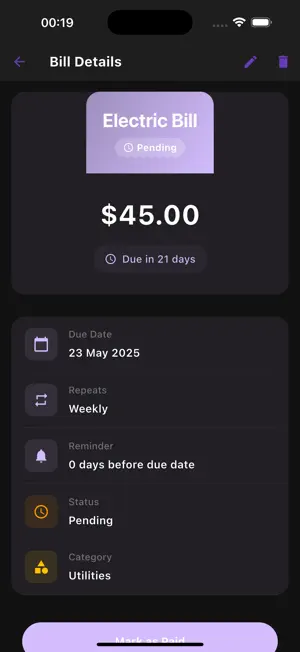 Bill Tracker Grand screenshot 3