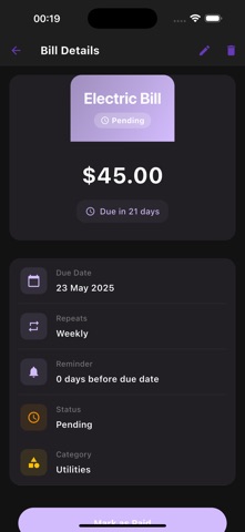 Bill Tracker Grand Screenshot 3 of 10