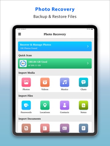 Photo Recovery - Restore Files iPad screenshot