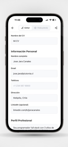 Vitae - CV sin anuncios screenshot