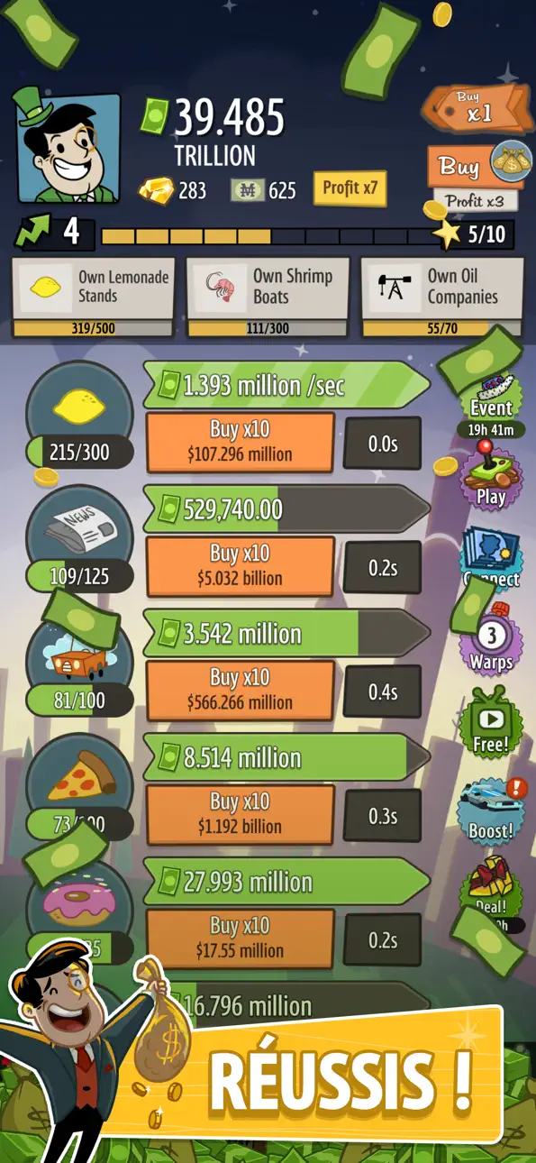 AdVenture Capitalist Clicker iOS Mod IPA screenshot 2 - iOS game interface