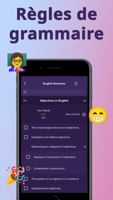 Screenshot #3 pour Grammaire Anglaise: Adjectifs