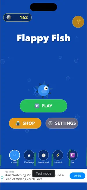 Flappy Fish: Crazy Ocean Run screenshot 1