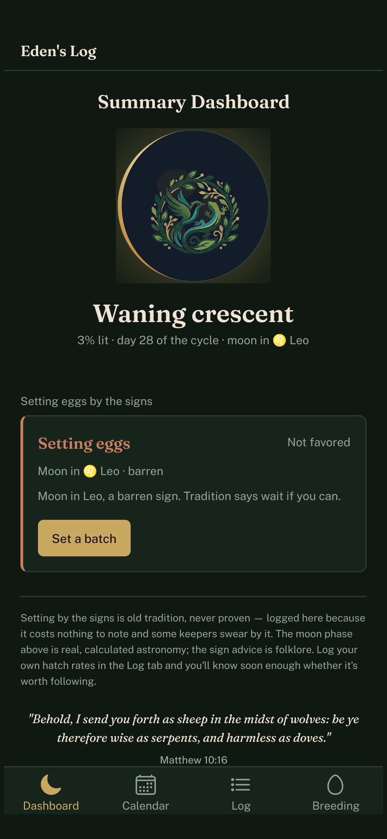 Screenshot 1 of Eden's Log