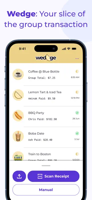 Wedge: Receipt & Bill Splitter screenshot 2