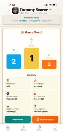 Rummy Scorer: Real-time Screenshot 7 of 7