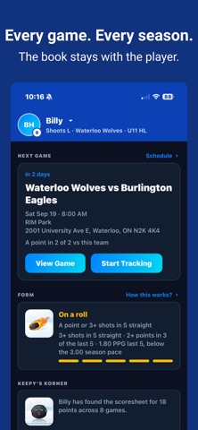 KeepBook Hockey Screenshot 4 of 9