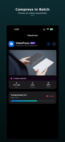 VideoPress - Video Compressor Screenshot 9 of 10