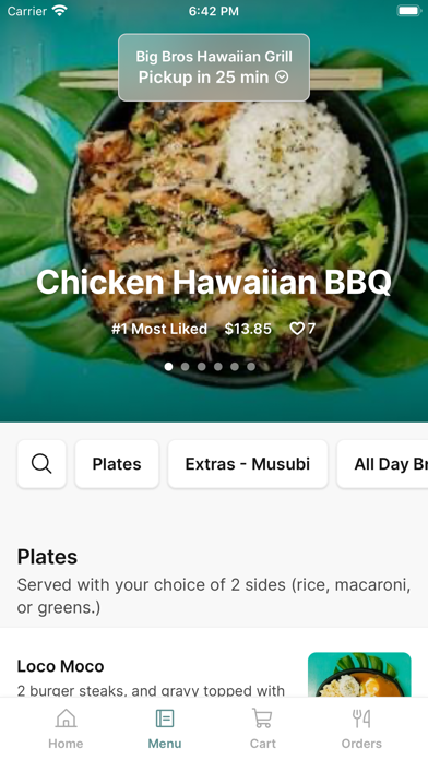 Big Bros Hawaiian Grill iPhone screenshot 2 - Food & Drink app