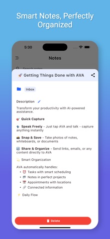 AVA: AI Productivity Assistant iPhone screenshot