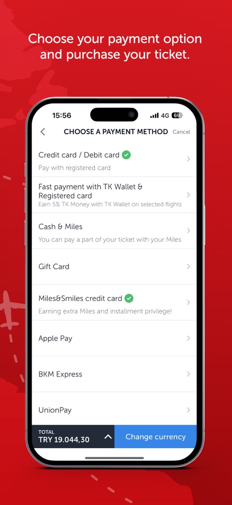 Turkish Airlines: Book Flights - 柔軟な決済手段
